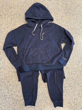 Outerknown Black Women's Towelling Hooded Sweatshirt and Joggers Set